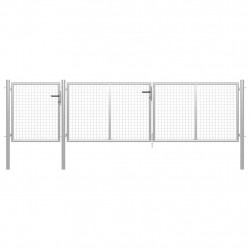 Brama ogrodowa stalowa 400x100 cm srebrna