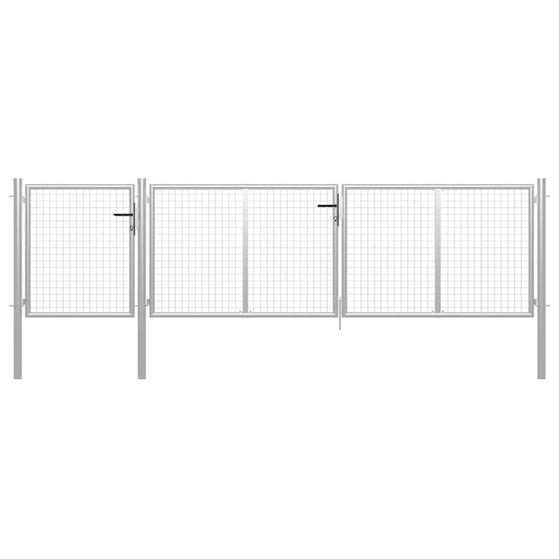 Brama ogrodowa stalowa 400x100 cm srebrna