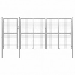 Brama ogrodowa stalowa 400x150 cm srebrna