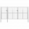 Brama ogrodowa stalowa 400x150 cm srebrna
