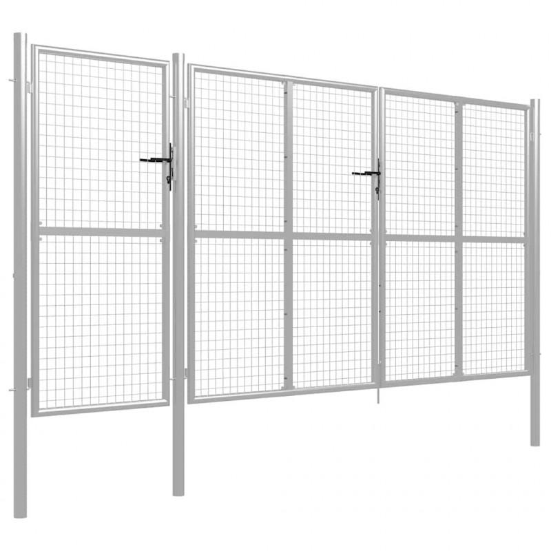 Brama ogrodowa stalowa 400x150 cm srebrna