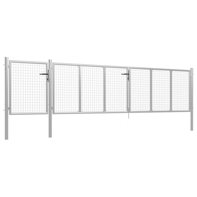 Brama ogrodowa stalowa 500x100 cm srebrna