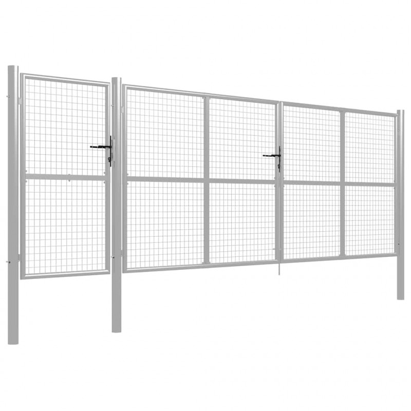 Brama ogrodowa stalowa 500x150 cm srebrna