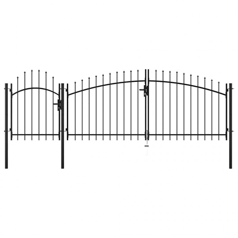 Brama ogrodowa Woerden stalowa 1,25x4 m czarna