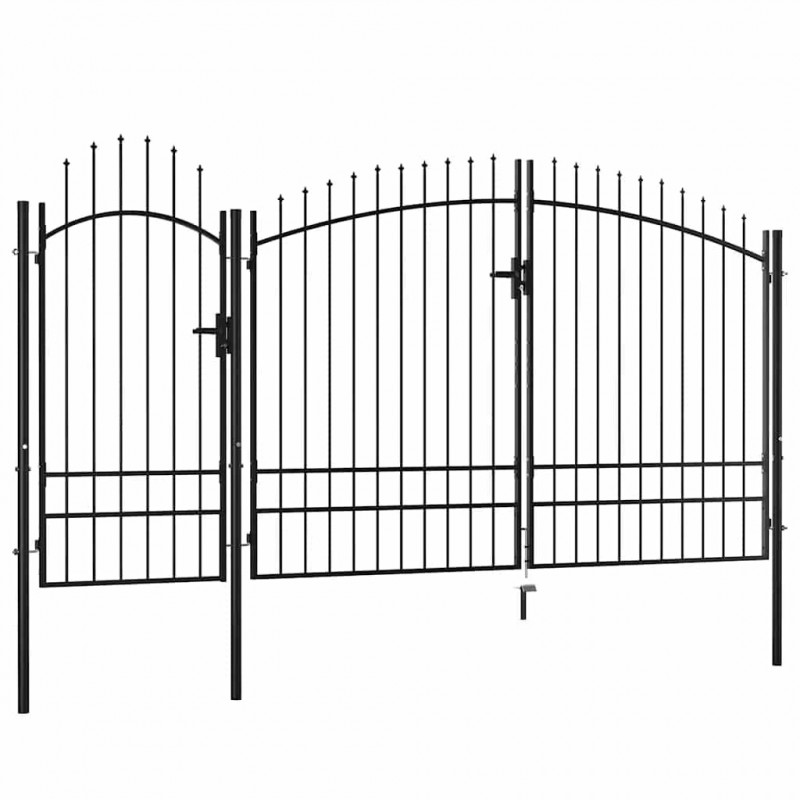 Brama ogrodowa Woerden stalowa 1,95x4 m czarna