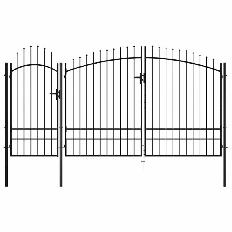 Brama ogrodowa Woerden stalowa 1,95x4 m czarna