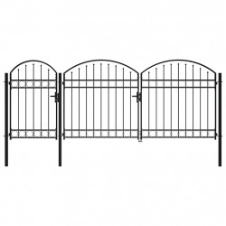 Brama ogrodowa z łukowym szczytem 400 x 175 cm Stal
