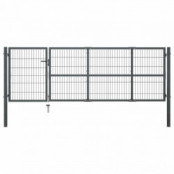 Brama ogrodowa ze słupkami stalowa 350x100 cm antracyt