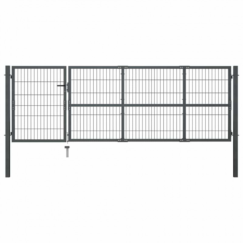 Brama ogrodowa ze słupkami stalowa 350x100 cm antracyt