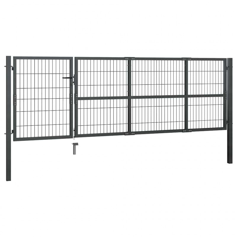 Brama ogrodowa ze słupkami stalowa 350x100 cm antracyt