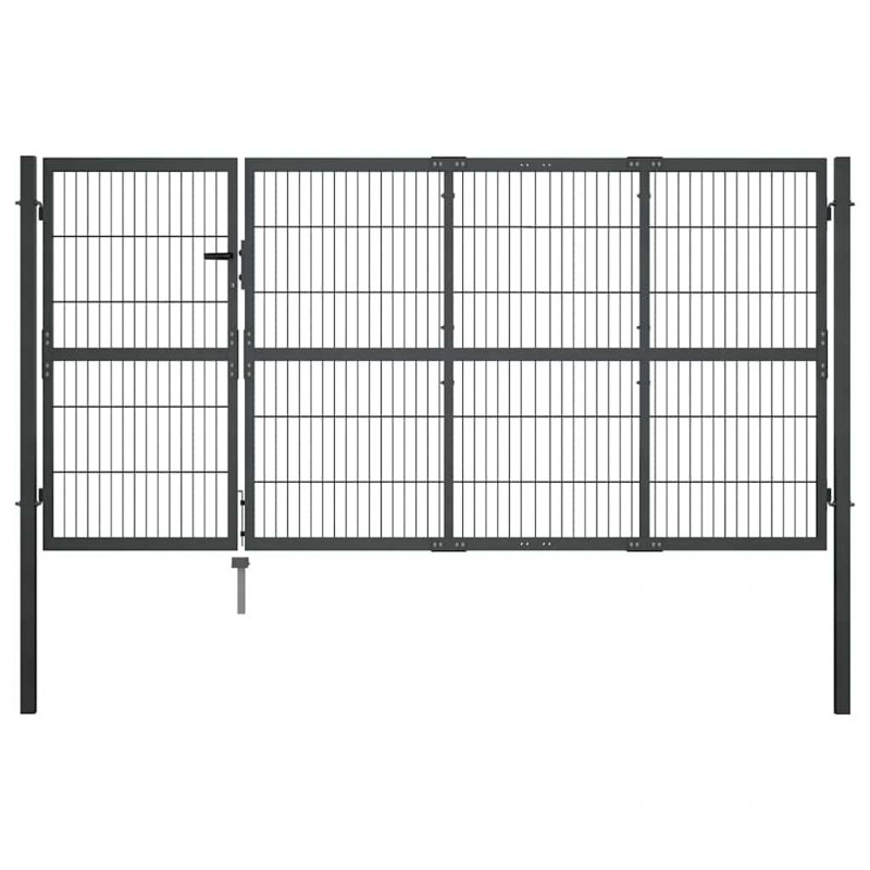 Brama ogrodowa ze słupkami stalowa 350x120 cm antracyt