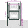 Brama ogrodowa stalowa 100x125 cm zielona