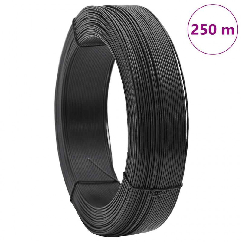 Drut naciągowy do ogrodzenia, 250 m, 1,4/2 mm, stal, antracyt