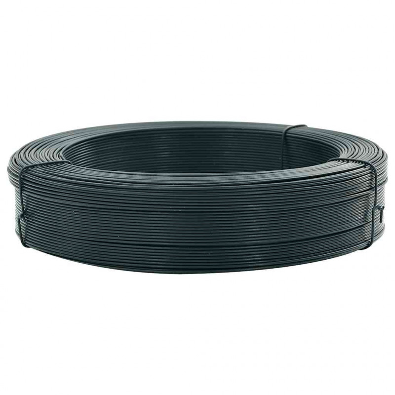 Drut naciągowy do ogrodzenia, 250 m, 2,3/3,8 mm, stal, zielony