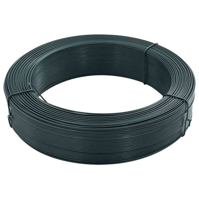 Drut naciągowy do ogrodzenia, 250 m, 2,3/3,8 mm, stal, zielony