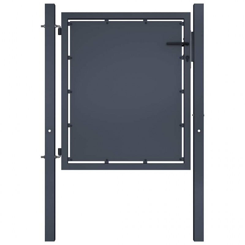 Brama ogrodowa stalowa 100x75 cm antracytowa