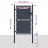 Brama ogrodowa stalowa 100x125 cm antracytowa