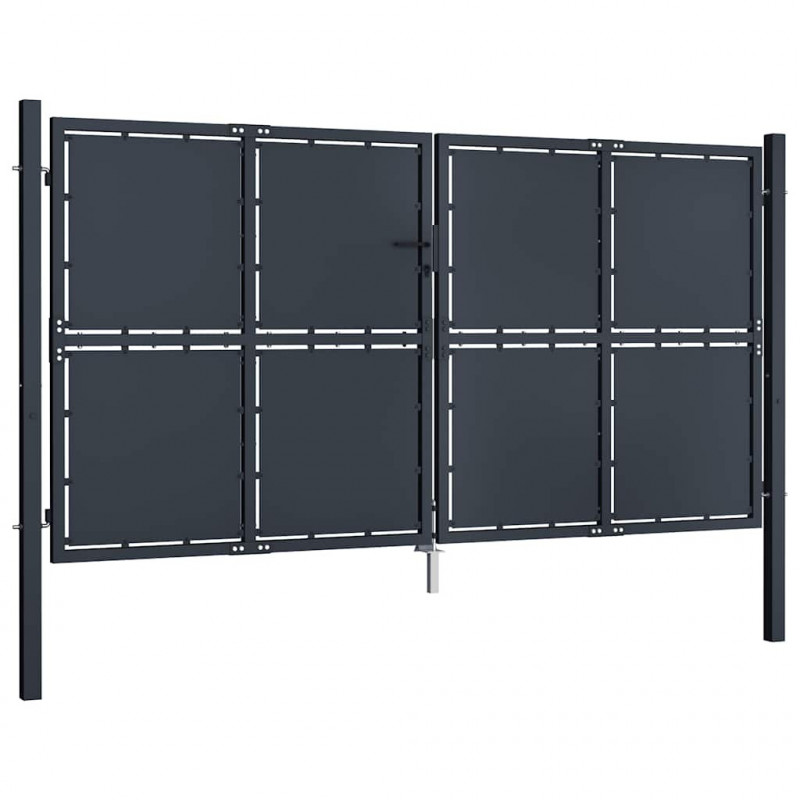 Brama ogrodowa stalowa 300x150 cm antracytowa