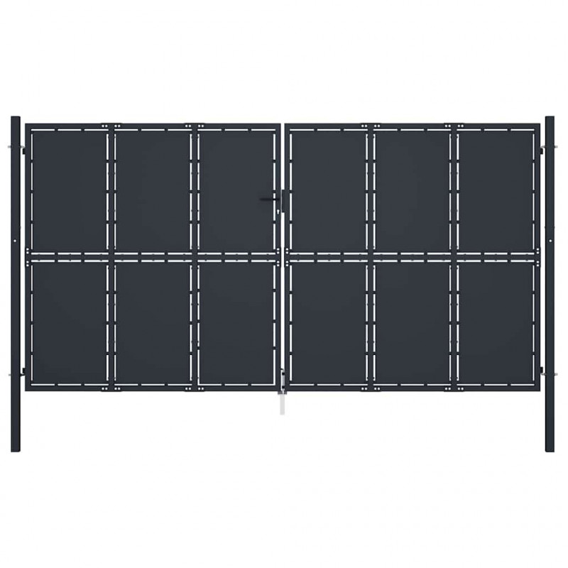 Brama ogrodowa stalowa 400x175 cm antracytowa