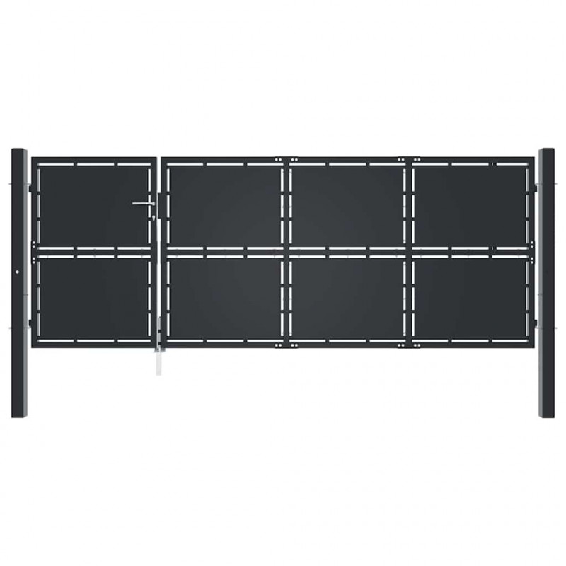 Brama ogrodowa stalowa 350x125 cm antracytowa