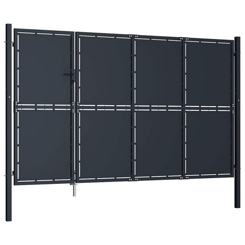 Brama ogrodowa stalowa 350x150 cm antracytowa