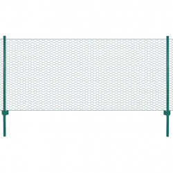 Siatka ogrodzeniowa ze słupkami, stal, 25 x 0,5 m, zielony