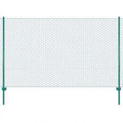 Siatka ogrodzeniowa ze słupkami, stal, 25 x 1,5 m, zielony