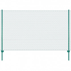 Siatka ogrodzeniowa ze słupkami, stal, 25 x 2 m, zielony