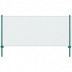 Siatka ogrodzeniowa ze słupkami, stal, 25 x 0,5 m, zielony