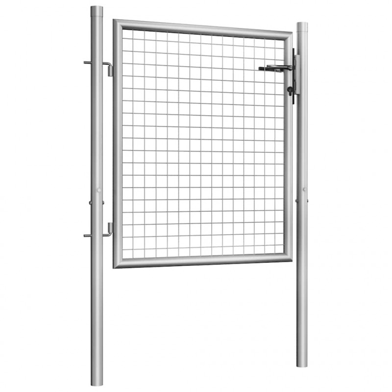 Brama ogrodowa ocynkowana stal 100x75 cm srebrna