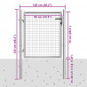Brama ogrodowa ocynkowana stal 100x75 cm srebrna