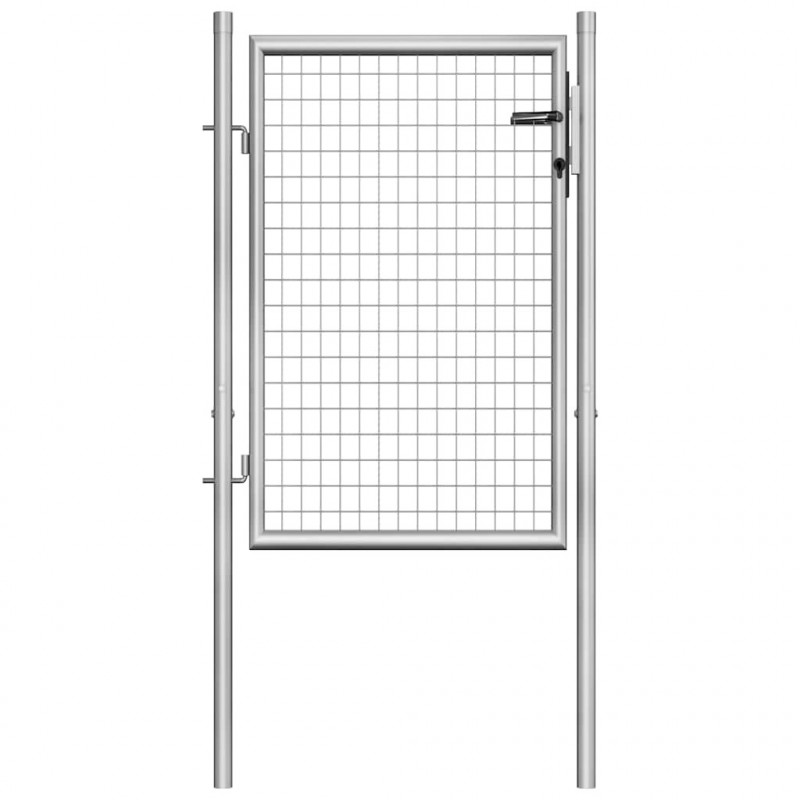 Brama ogrodowa ocynkowana stal 100x100 cm srebrna