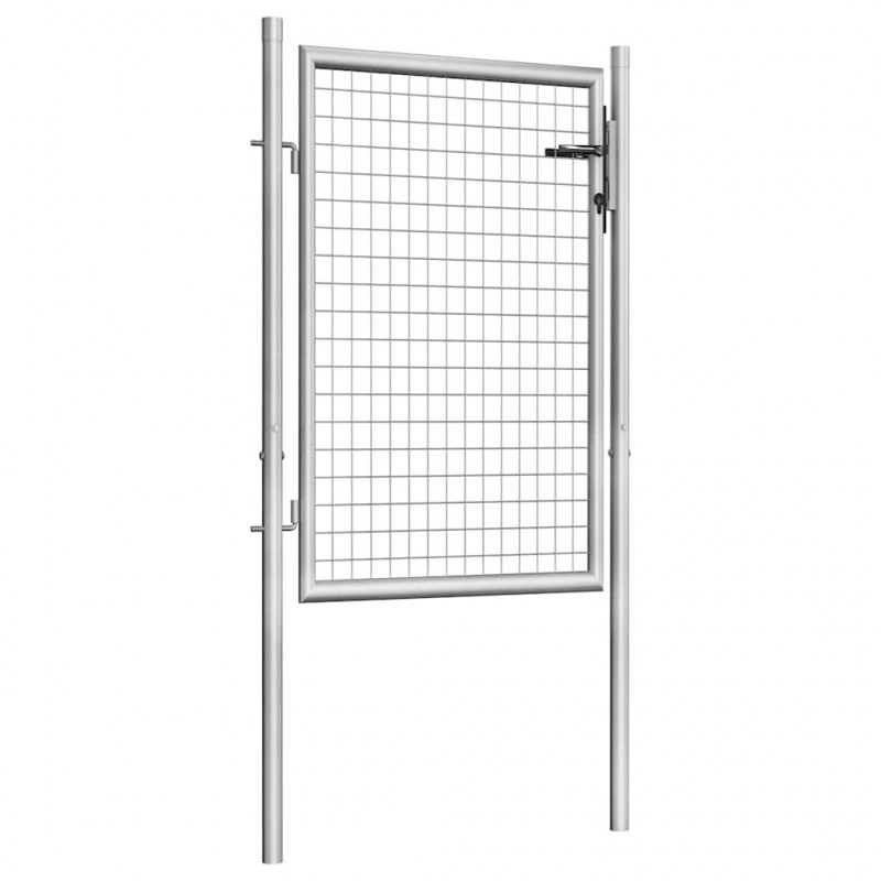 Brama ogrodowa ocynkowana stal 100x100 cm srebrna