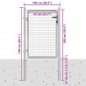 Brama ogrodowa ocynkowana stal 100x100 cm srebrna