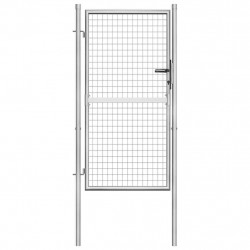 Brama ogrodowa ocynkowana stalowa 100x150 cm srebrna