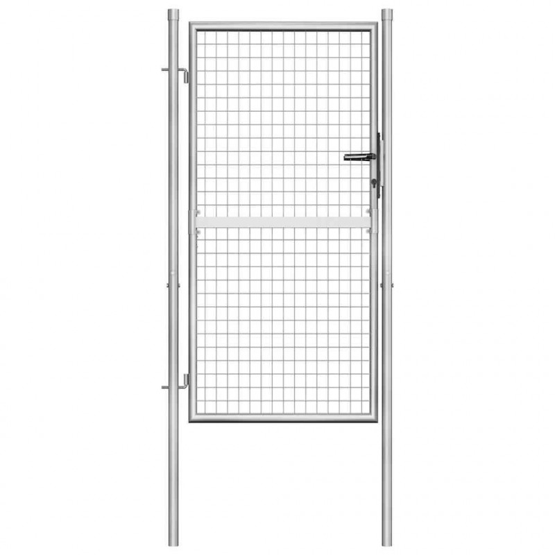 Brama ogrodowa ocynkowana stalowa 100x150 cm srebrna