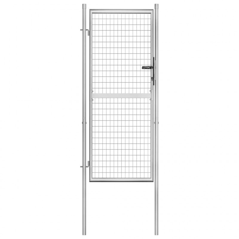 Brama ogrodowa ocynkowana stalowa 100x200 cm srebrna