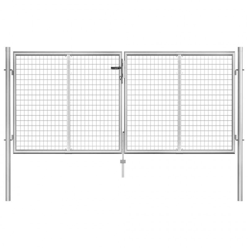 Brama ogrodowa ocynkowana stalowa 300x100 cm srebrna