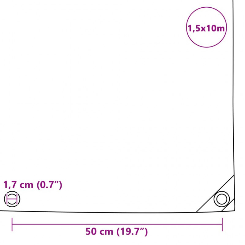 Plandeka 650 g/m², 1,5 x 10 m, szara