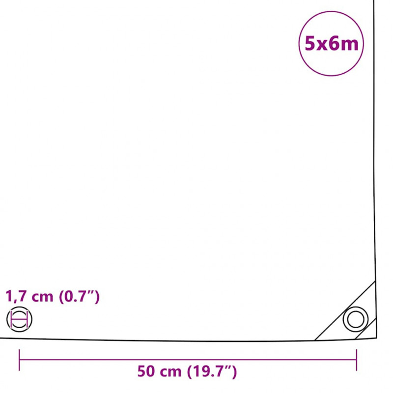 Plandeka 650 g/m², 5 x 6 m, biała