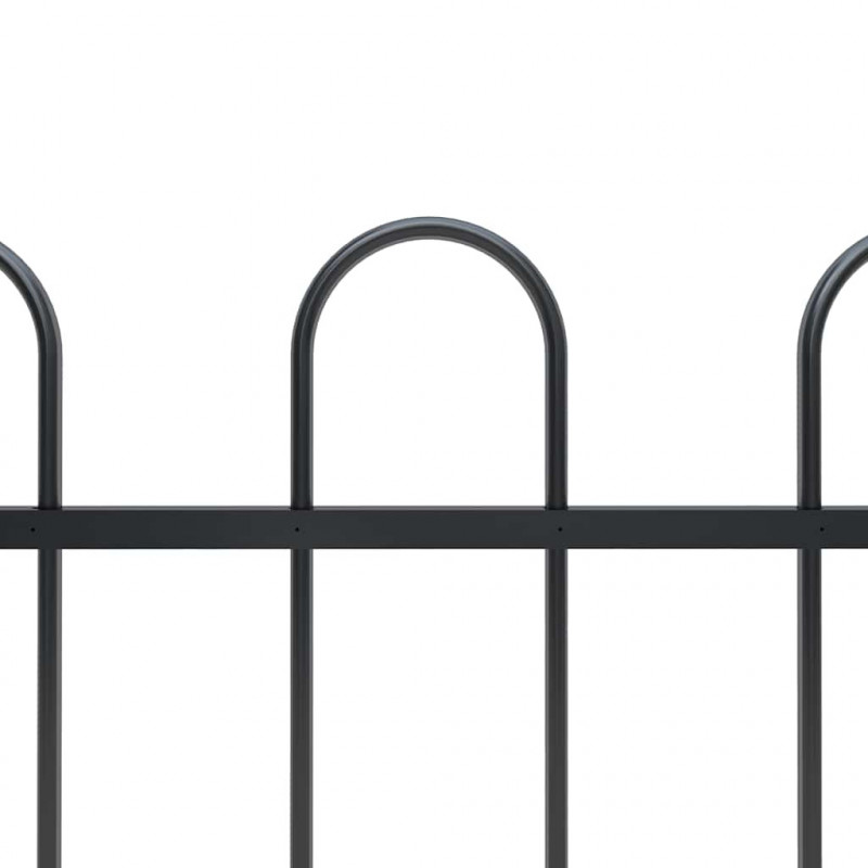 Ogrodzenie ogrodowe Boxtel z pałąkiem na górze, stalowe, 181x60 cm, czarne