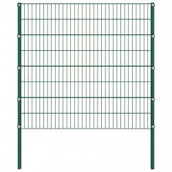 Panel ogrodzeniowy ze słupkami żelaznymi 176,5x160 cm zielony