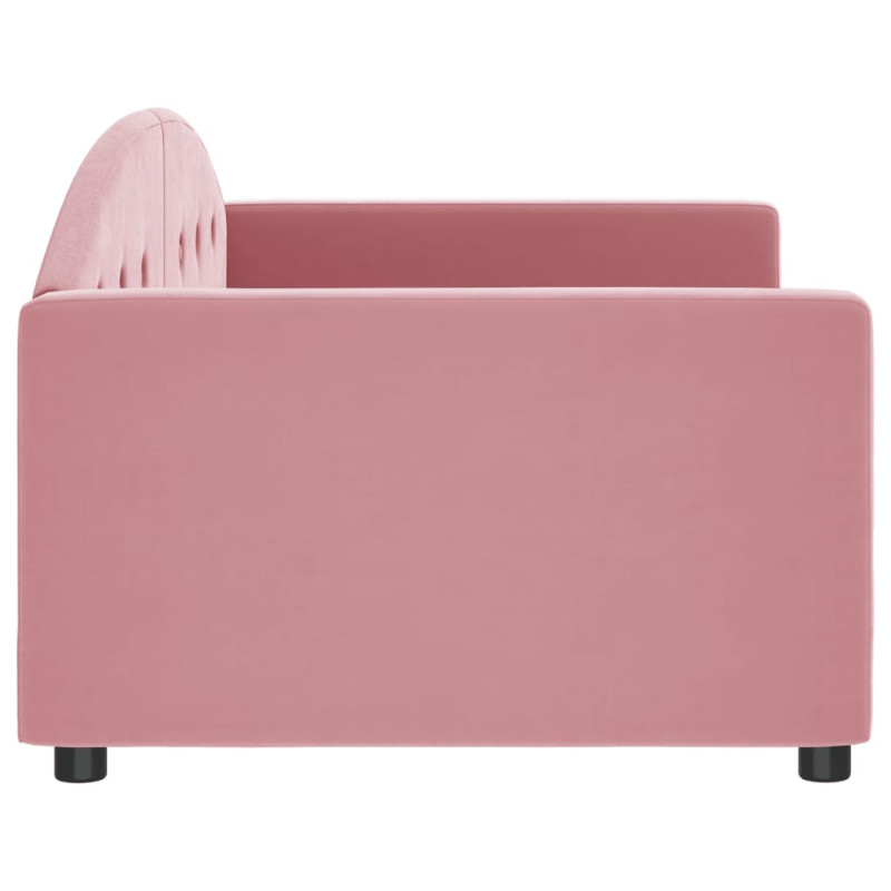 Sofa z funkcją spania, różowa, 90x200 cm, obita aksamitem