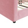Sofa z funkcją spania, różowa, 90x200 cm, obita aksamitem