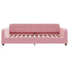 Sofa z funkcją spania, różowa, 80x200 cm, obita aksamitem