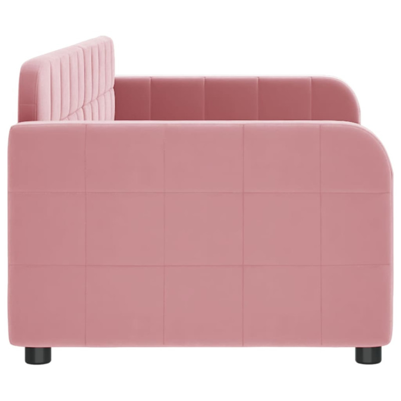 Sofa z funkcją spania, różowa, 80x200 cm, obita aksamitem