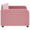 Sofa z funkcją spania, różowa, 80x200 cm, obita aksamitem