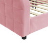 Sofa z funkcją spania, różowa, 80x200 cm, obita aksamitem