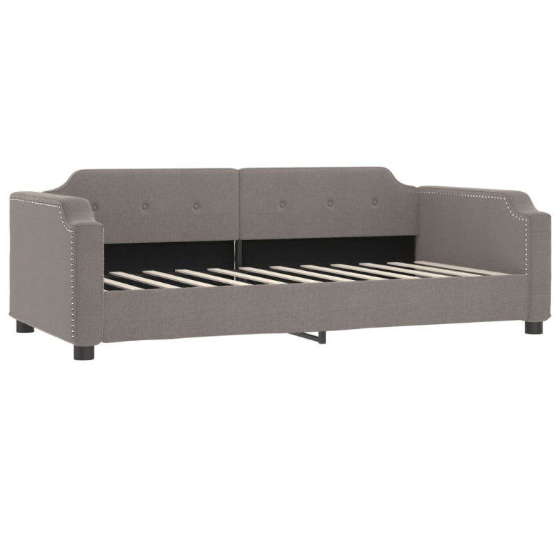 Sofa z funkcją spania, kolor taupe, 90x200 cm, obita tkaniną