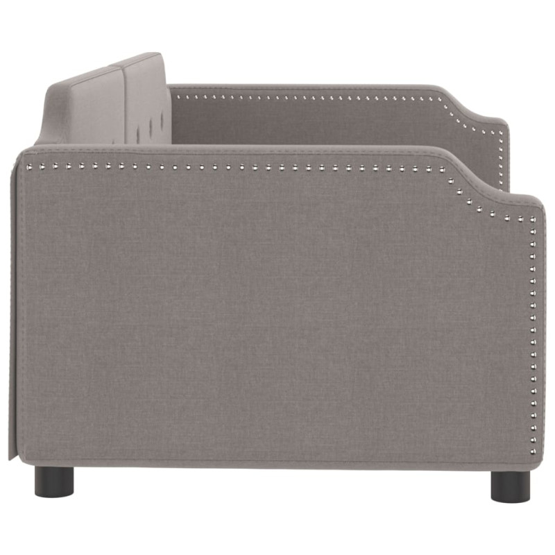 Sofa z funkcją spania, kolor taupe, 90x200 cm, obita tkaniną